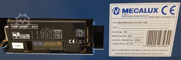 Dispositivo de transferencia de transportador de rodillos Mecalux 90° 1050-815-730