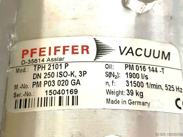 Turbomolecular pump with drive electron Pfeiffer Vacuum PM P03 020 GA, TPH 2101 P