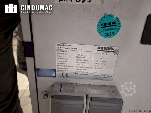 Hidraulički stroj za injekcijsko prešanje Arburg 470 S 800-170