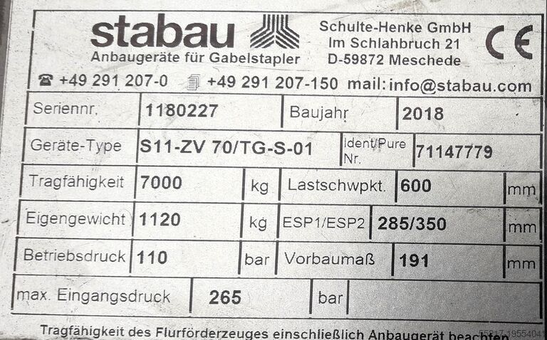 مناور شوكة Stabau S11 - ZV 70 / TG-S-01