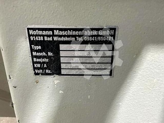 Spindle moulder Hofmann TFS 1200, year 2001 Hofmann TFS 1200