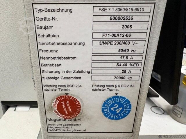 Lift de depozit Megamat FSE 7.1 3060/816-6910