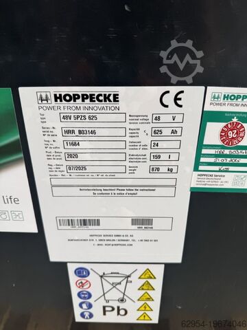 Batería de accionamiento Hoppecke 48V Batterie 625 AH Bj.2020