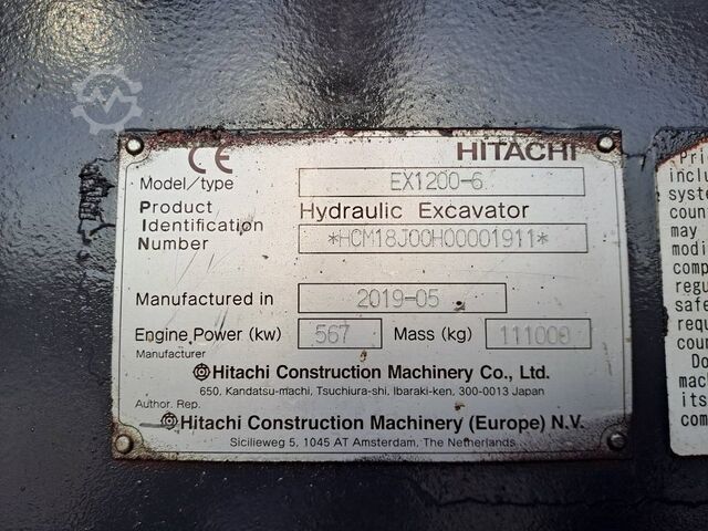 Máy xúc bánh xích Hitachi EX1200-6 ME (New Boom + Stick) (Jebel Ali, UAE)