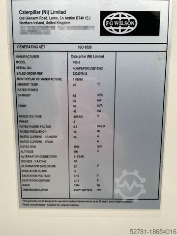 Kogumik FG Wilson P65-5 - 65 kVA Genset - DPX-16006