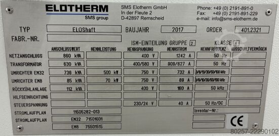 Macchina di tempra SMS Elotherm EloShaft