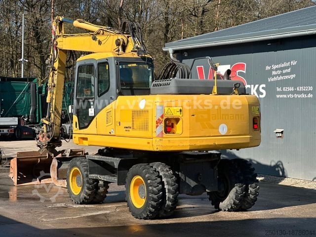 Jentolak beroda KOMATSU PW160 Mobilbagger inkl Schwenklöffel,Tieflöffel