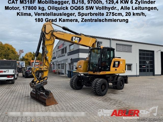 Escavadora sobre rodas CATERPILLAR M 318 F OQ65 SW Zentralschmierung