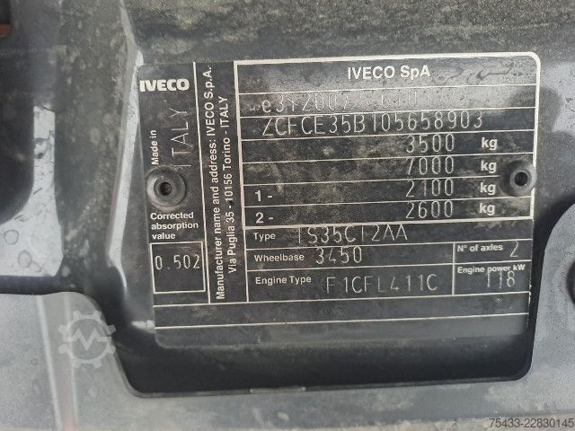 Furgão frigorífico IVECO DAILY 35C16H3.0 FRIGO ATP