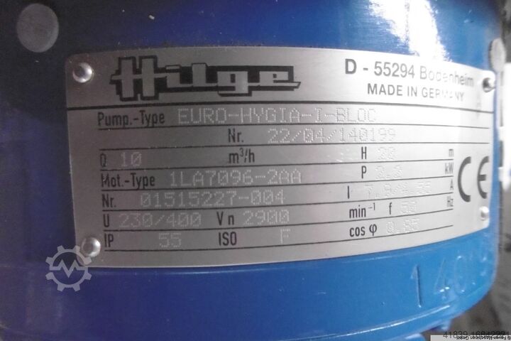 Bomba centrífuga HILGE EURO-Hygia-I-Bloc