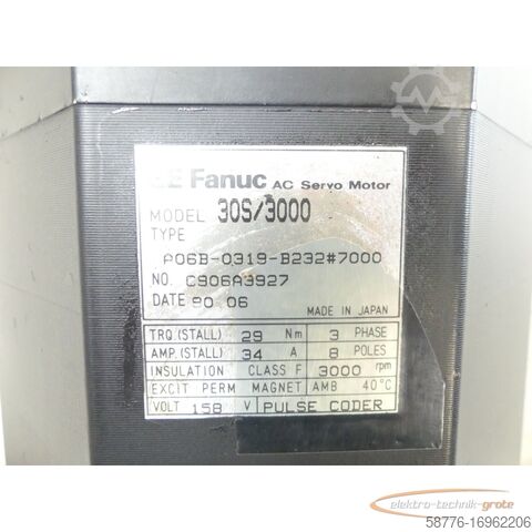 Jednostka sterująca Fanuc 30S / 3000 A06B-0319-B232 AC Servo Motor SN: C906A3927