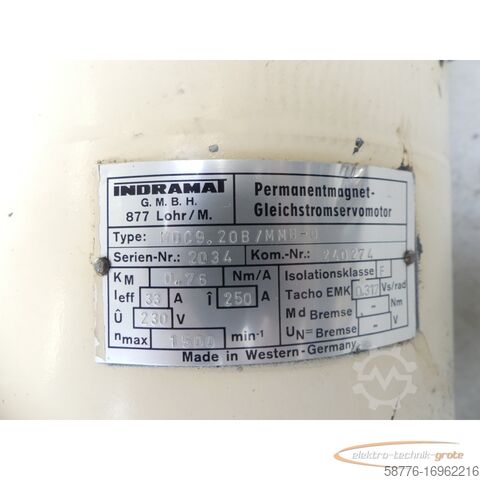 Control unit Indramat MDC 9.20B/MMB-0 Gleichstromservomotor SN: 2034