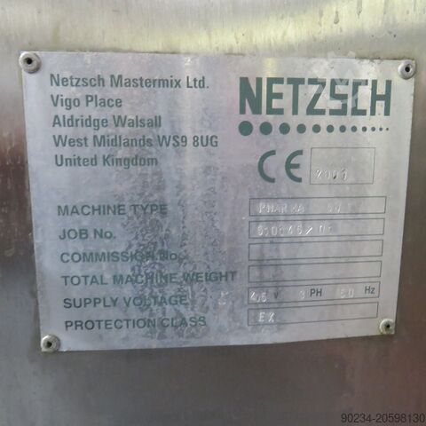 15 kW Netzsch Model PMD Pharma 50 Stainless Steel Pre-Mix Disperser NETZSCH PMD Pharma 50