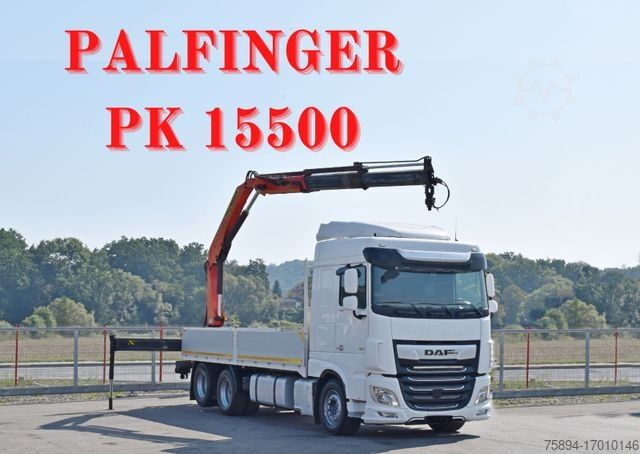Kamyon üzerine monteli vinç DAF XF 530 Pritsche 6,30 m + PK 15500 * TOPZUSTAND