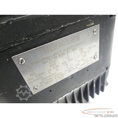 西门子电机 Siemens 1HU3070-0AF01-Z Servomotor SN: E6C98813501020 - Z = G27