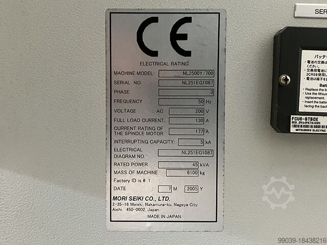CNC LATHE DMG Mori Seiki NL2500Y/700 con asse Y usato revisionato
