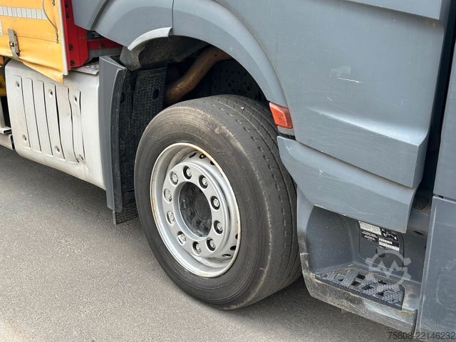 Camión plataforma con toldo MERCEDES-BENZ Actros 2545 Pritche 7,29m Hubdach Stapler