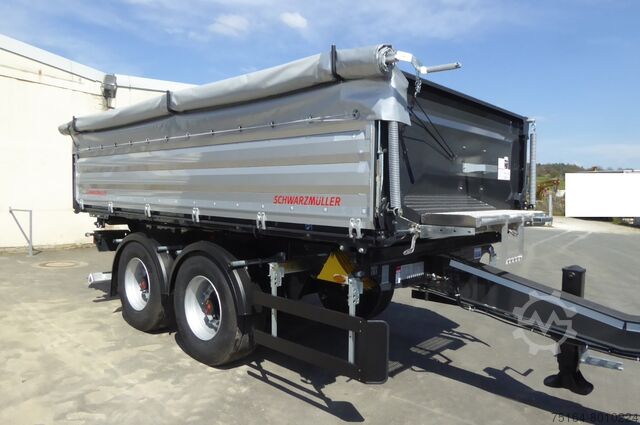 Tipper sa 3 strane Schwarzmüller Tandem-Kippanhänger bündig, Plane, Zurrringe