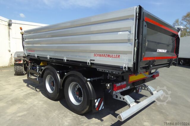 Tipper sa 3 strane Schwarzmüller Tandem-Kippanhänger bündig, Plane, Zurrringe