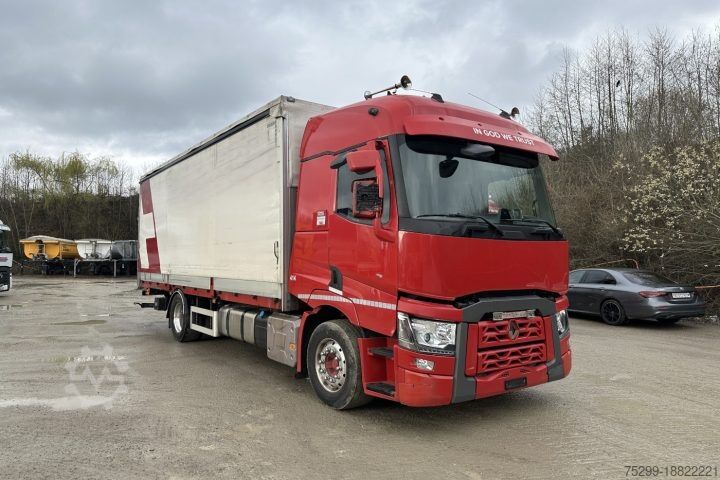 Flatbed truck with tarp Renault T460 Pritsche-Plane Hebebühne / Swiss-Vehicle