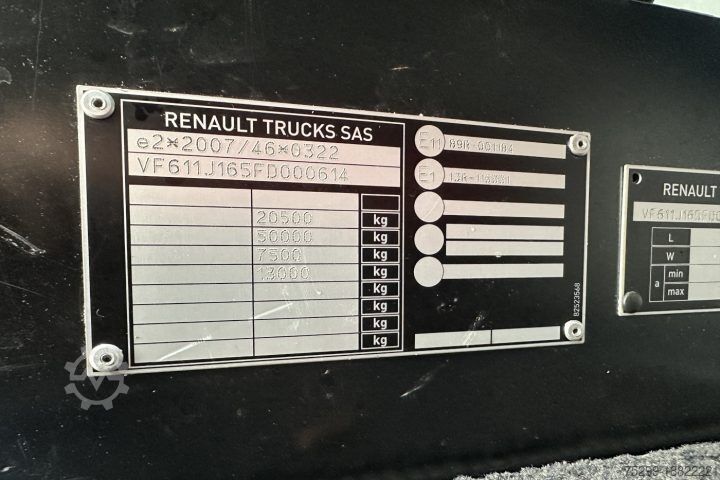 Flatbed truck with tarp Renault T460 Pritsche-Plane Hebebühne / Swiss-Vehicle