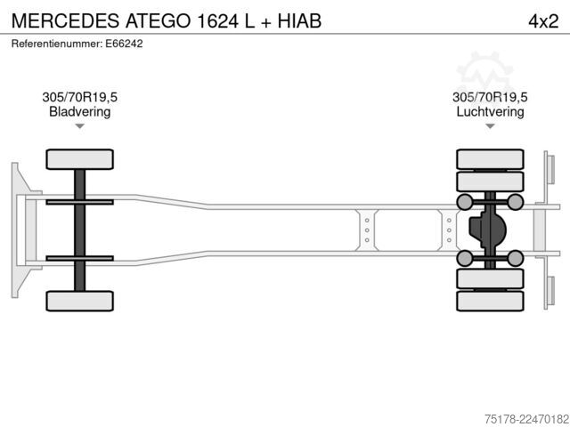 Sistema a braccio con gancio Mercedes-Benz ATEGO 1624 L + HIAB