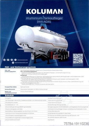 Tankbil  5 KAMMER ALUMINIUM TANKAUFLIEGER ADR