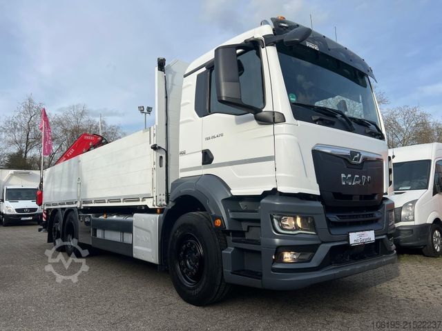 Kamion s ravnom platformom MAN TGS 26.470 FASSI F235A.2 e-Dynamic*5-Fach+Kran*