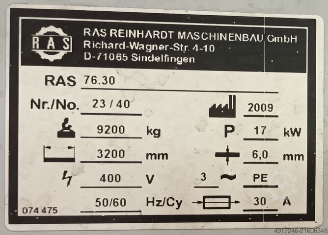 Mašina za savijanje RAS GIGAbend 76.30