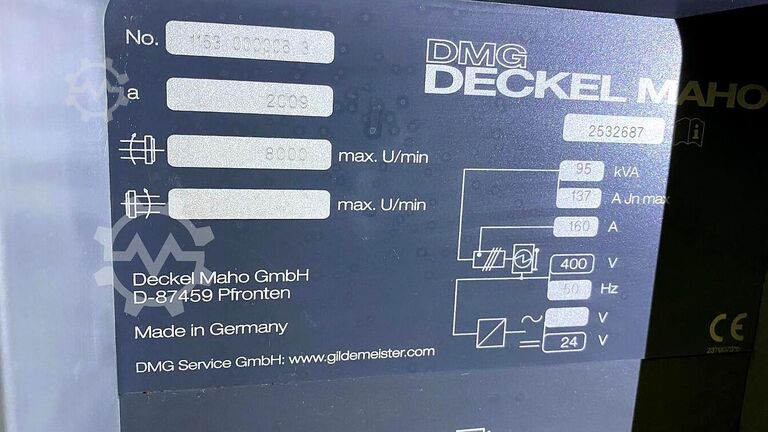 CNC horizontal machining center Deckel Maho DMG DMC 125 H duoBlock