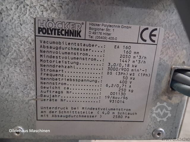 মোবাইল নিষ্কাশন সিস্টেম Höcker Polytechnik EA 160