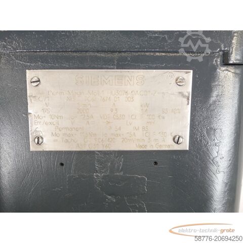 Siemens motor Siemens 1HU3076-0AC01 - Z Perm.-Mag.-Motor SN: E7C67767401003 generalüberholt mit 12 Monaten Gewährleistung