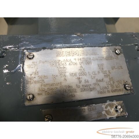 Motor Siemens Siemens 1HU3078-0AC01-0ZZ9-Z Permanent-Magnet-Motor SN: E8763670601001