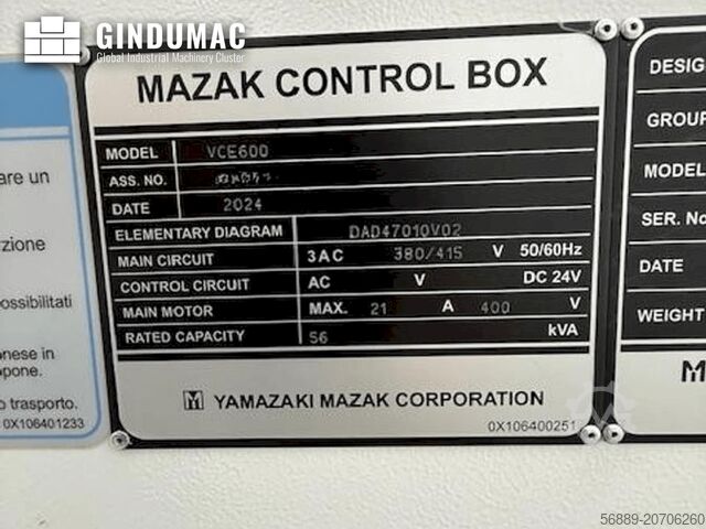 Vertical Machining Centre Mazak VCE 600