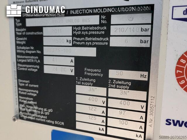 Hidraulički stroj za injekcijsko prešanje Battenfeld VM 150/750V R1520 UNIGLOG B6S