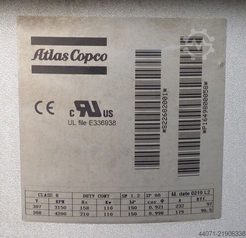 Винтовой компрессор GA110VSD+FF Atlas Copco GA110VSD+FF