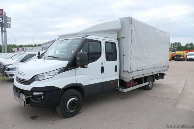Transportador con plataforma y toldo iveco Daily 70C18H D70C DoKa LBW AHK Klima Tempomat Regaleinbauten COC Standheizung