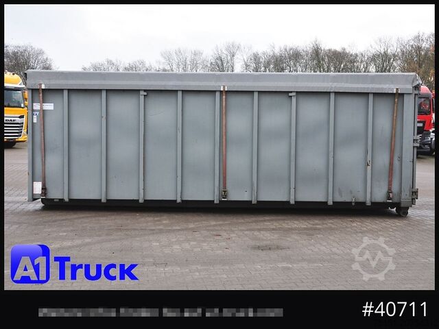 Krokcontainer POL OSTEG Abrollcontainer 47,5m³, Mulde, Dachplane, Portaltür