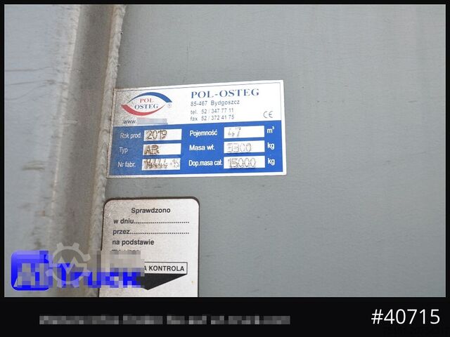 Krokcontainer POL OSTEG Abrollcontainer 47,m³, Mulde, 1 seitig Schiebeplane, Plane