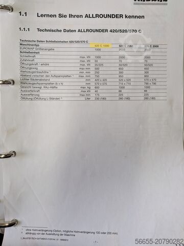 Injection molding machine Arburg 420 C 1000-150 60 2K 184686