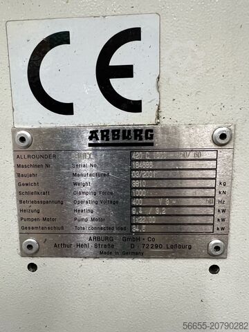 Injection molding machine Arburg 420 C 1000-150 60 2K 184686
