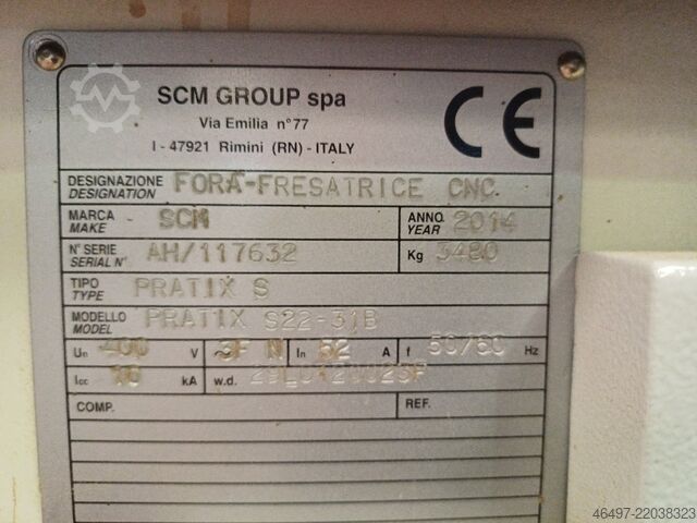 Centro de Trabajo a Control Numérico SCM PRATIX S22-31B con DESCARGA