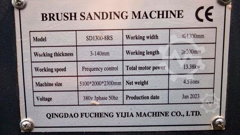 широколентна шліфувальна машина BRUSH Sanding SD 1300-8RS