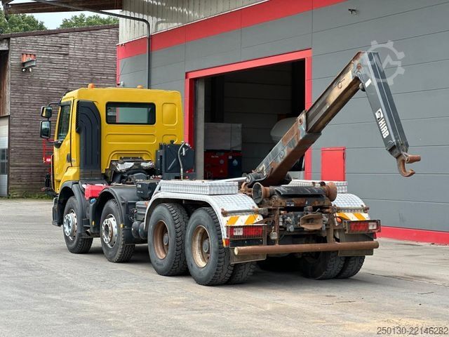 Kanca kasalı yük kamyonu (roll-off) RENAULT Premium Lander 460.32 8x4 BB HIAB XR26S Hooklift
