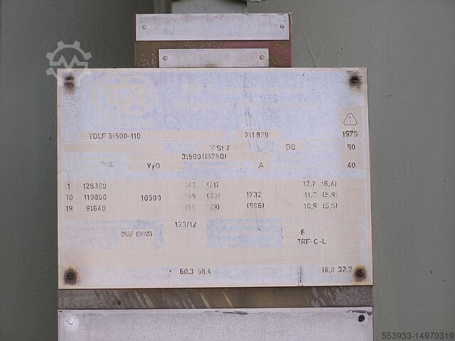 Máy biến áp TuR DD 31,5 MVA Öl Leistungstrafo 110-10,5 kV; Yy0