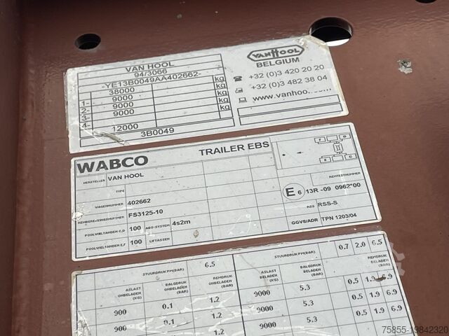 Kontejnerski transport Van Hool 3B0049 20FT Chassis / BPW Axles / Discbrakes