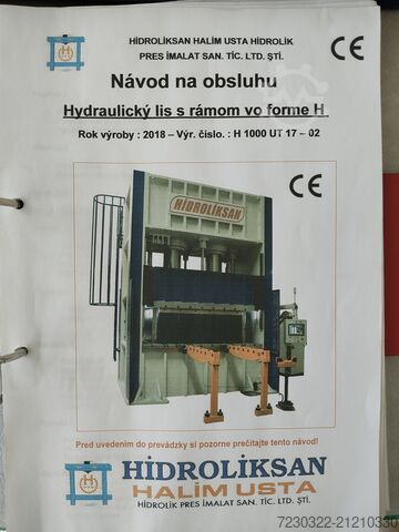 Hidraulična presa Hidroliksan H1000