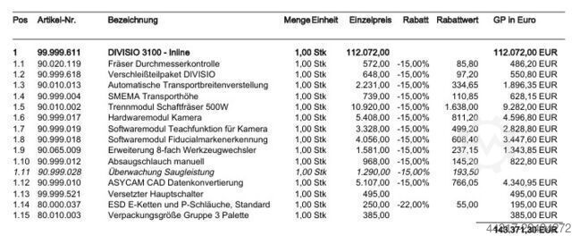 Separationssystem til printplader ASYS Divisio 3100 Inline