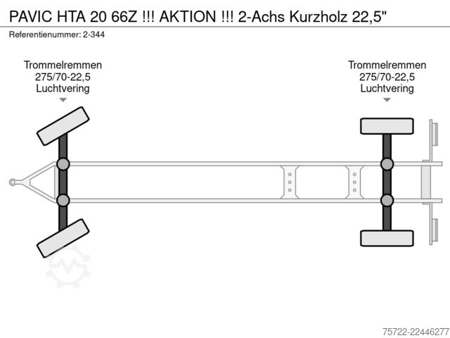 इमारती लकड़ी का ट्रक PAVIC HTA 20 66Z !!! AKTION !!! 2-Achs Kurzholz 22,5"