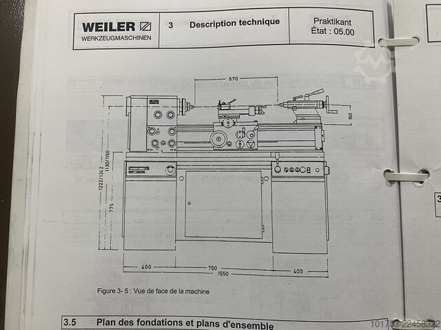 مخرطة متوازية WEILER Praktikant 160 B